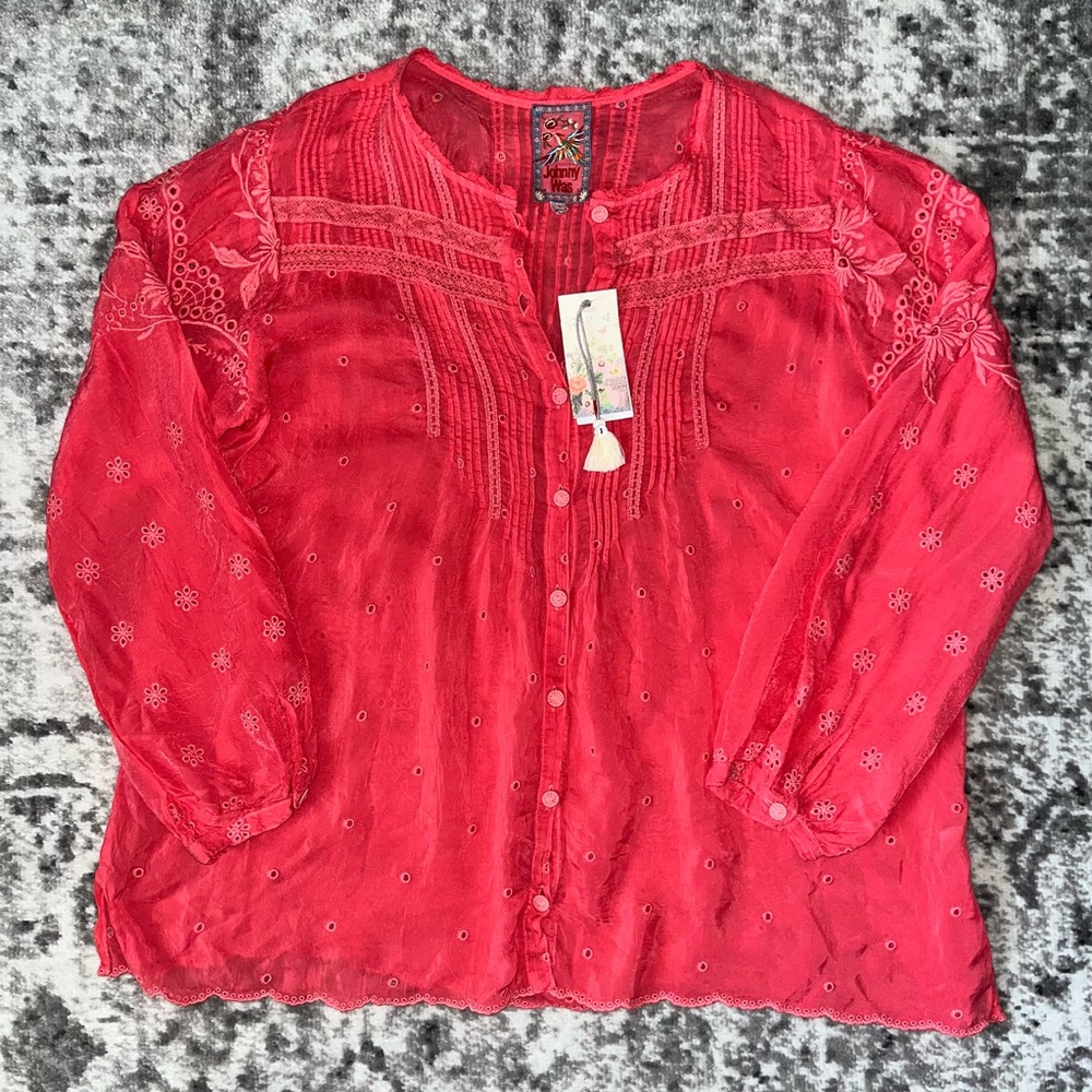 New Johnny Was Heila Blouse in Passionfruit